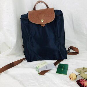 LONGCHAMP Mini Le Pliage Canvas Backpack In Navy Blue